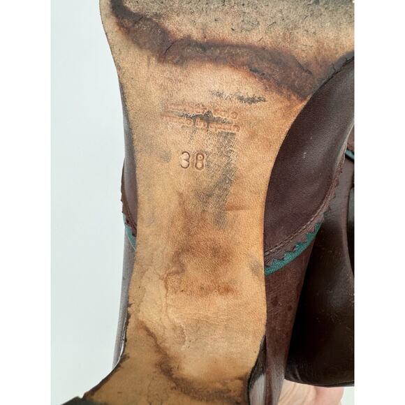 Audrey London Shoes Leather Size 7.5 Heels Oxford Retro Lace Up Swing Dance Fun - Picture 9 of 9